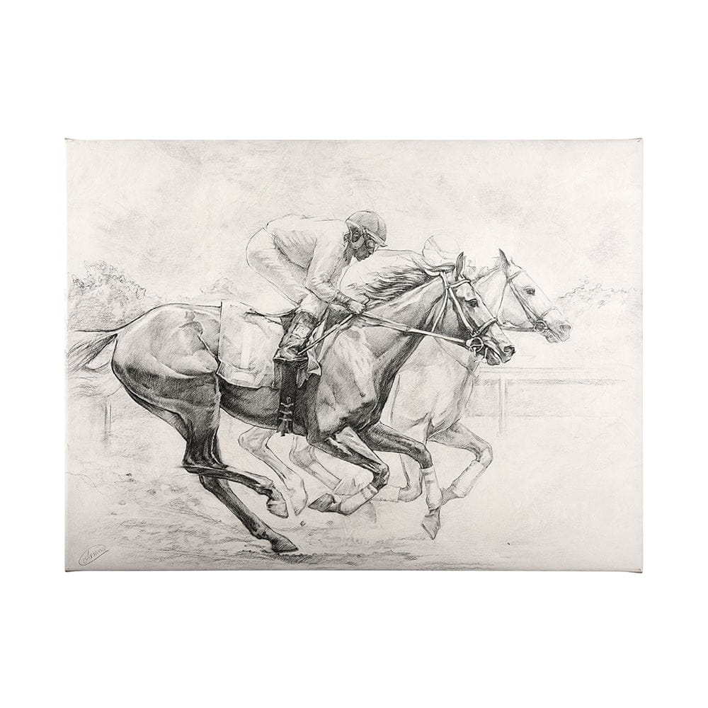 Mercana - Horse Racing I by Mercana Studio a Hand Embellished Textured Canvas - 101982-L view 1