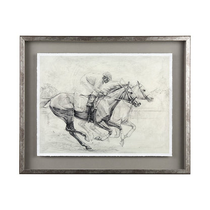 Mercana - Horse Racing I by Mercana Studio a Hand Embellished Textured Framed Art Print Matted under Glass - 13941 view 1