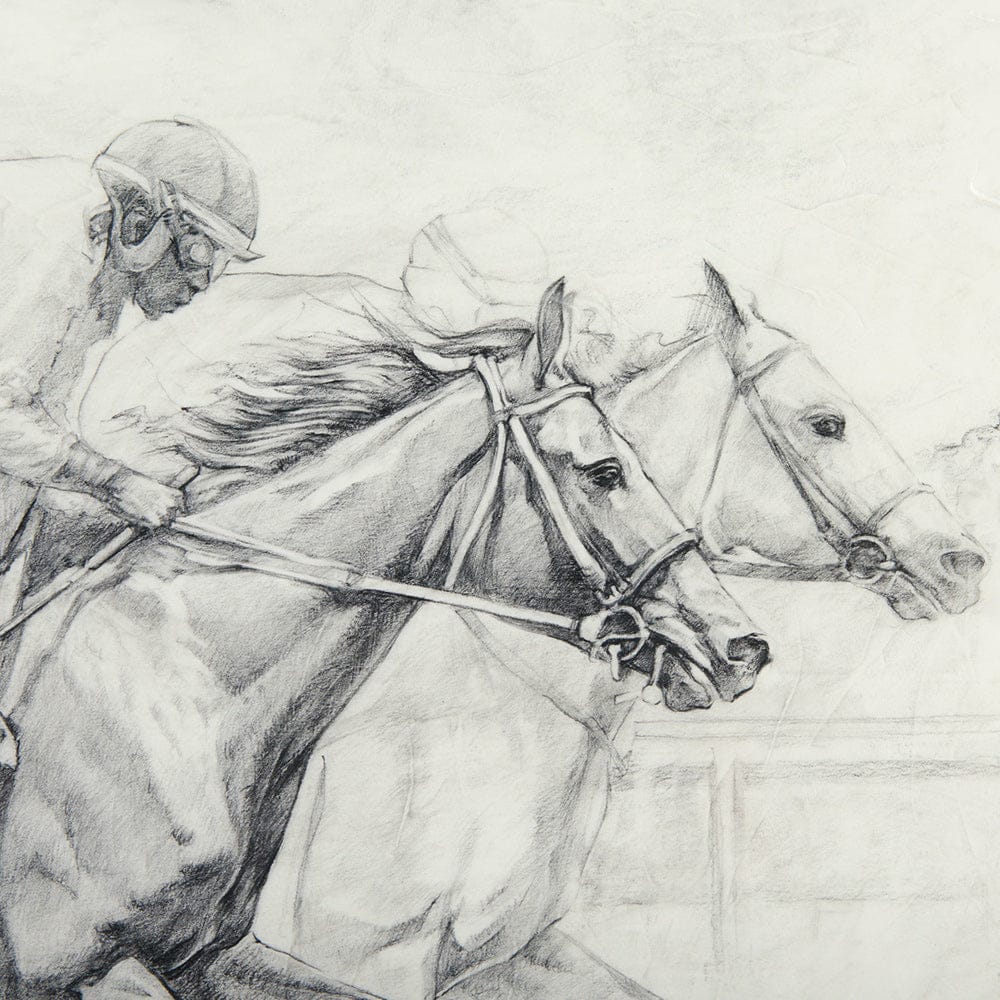 Mercana - Horse Racing I by Mercana Studio a Hand Embellished Textured Framed Art Print Matted under Glass - 13941 view 6