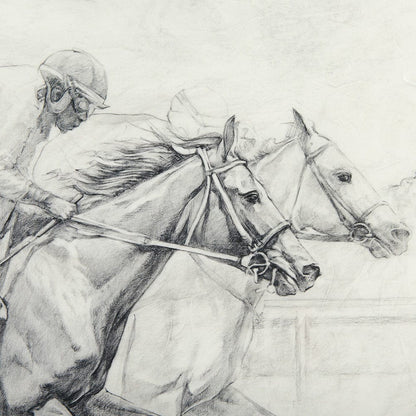Mercana - Horse Racing I by Mercana Studio a Hand Embellished Textured Framed Art Print Matted under Glass - 13941 view 6