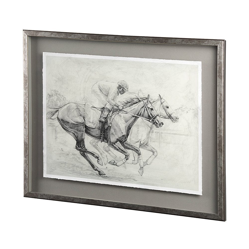 Mercana - Horse Racing I by Mercana Studio a Hand Embellished Textured Framed Art Print Matted under Glass - 13941 view 7