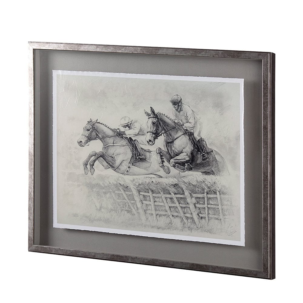 Mercana - Horse Racing II by Mercana Studio a Hand Embellished Textured Framed Art Print Matted under Glass - 13942 view 2