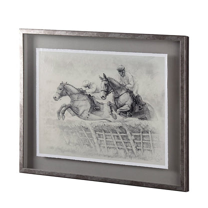 Mercana - Horse Racing II by Mercana Studio a Hand Embellished Textured Framed Art Print Matted under Glass - 13942 view 2