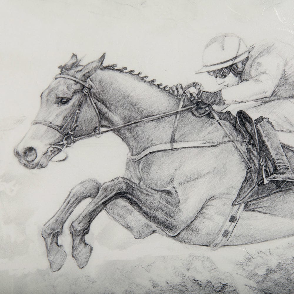 Mercana - Horse Racing II by Mercana Studio a Hand Embellished Textured Framed Art Print Matted under Glass - 13942 view 7
