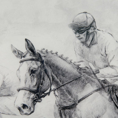 Mercana - Horse Racing II by Mercana Studio a Hand Embellished Textured Framed Art Print Matted under Glass - 13942 view 9