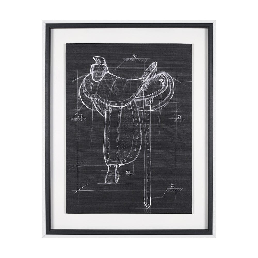 Mercana - Horse Seat Black I by Mercana Studio a Hand Embellished Textured Framed Art Print - 14983 view 1