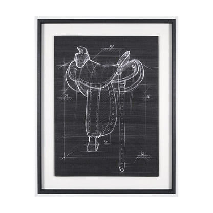 Mercana - Horse Seat Black I by Mercana Studio a Hand Embellished Textured Framed Art Print - 14983 view 1