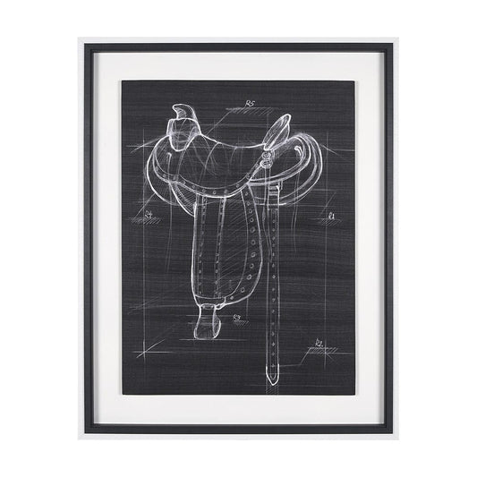 Mercana - Horse Seat Black I by Mercana Studio a Hand Embellished Textured Framed Art Print - 14983 view 1