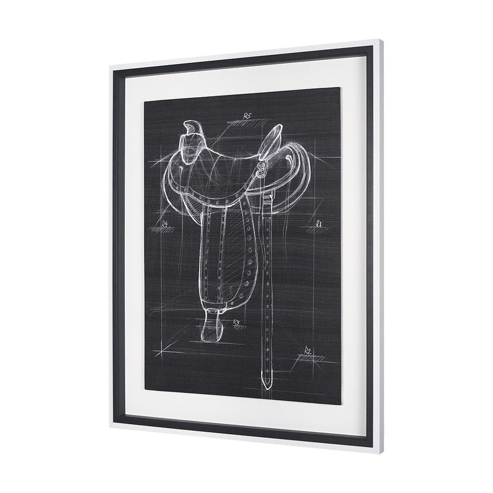 Mercana - Horse Seat Black I by Mercana Studio a Hand Embellished Textured Framed Art Print - 14983 view 2
