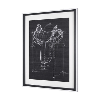 Mercana - Horse Seat Black I by Mercana Studio a Hand Embellished Textured Framed Art Print - 14983 view 2