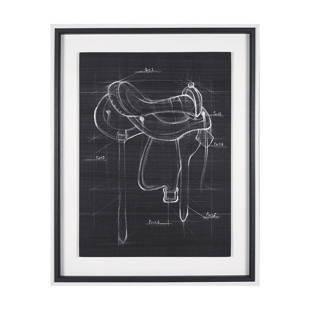 Mercana - Horse Seat Black II by Mercana Studio a Hand Embellished Textured Framed Art Print - 14984 view 1