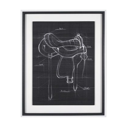 Mercana - Horse Seat Black II by Mercana Studio a Hand Embellished Textured Framed Art Print - 14984 view 1