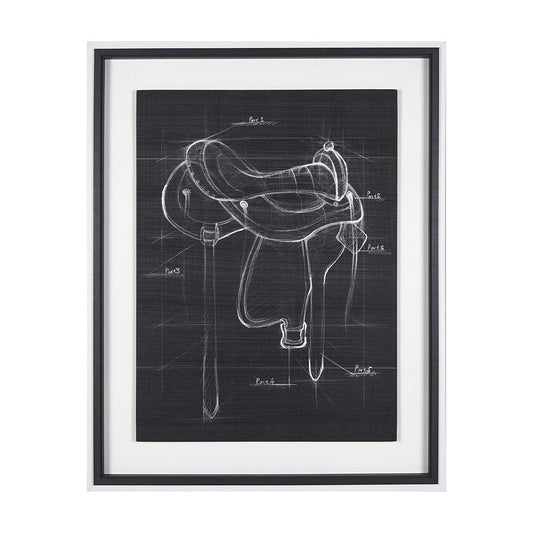 Mercana - Horse Seat Black II by Mercana Studio a Hand Embellished Textured Framed Art Print - 14984 view 1