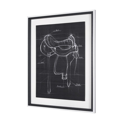 Mercana - Horse Seat Black II by Mercana Studio a Hand Embellished Textured Framed Art Print - 14984 view 2