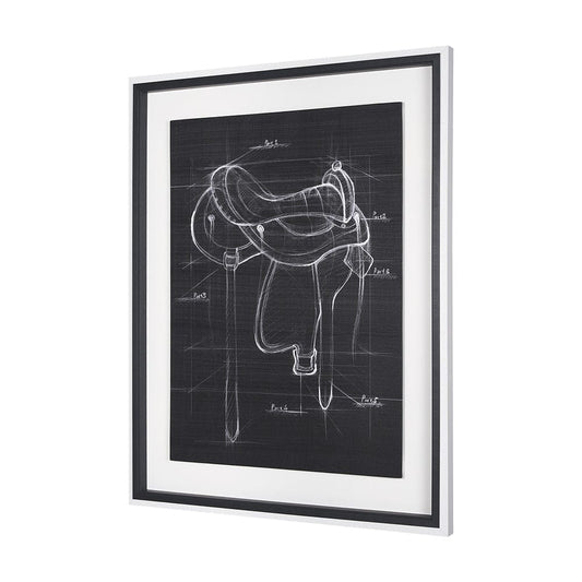 Mercana - Horse Seat Black II by Mercana Studio a Hand Embellished Textured Framed Art Print - 14984 view 2