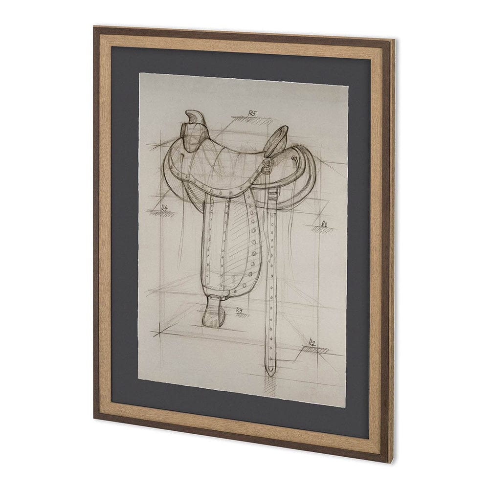 Mercana - Horse Seat I by Mercana Studio a Hand Embellished Textured Framed Art Print Matted under Glass - 11804 view 1