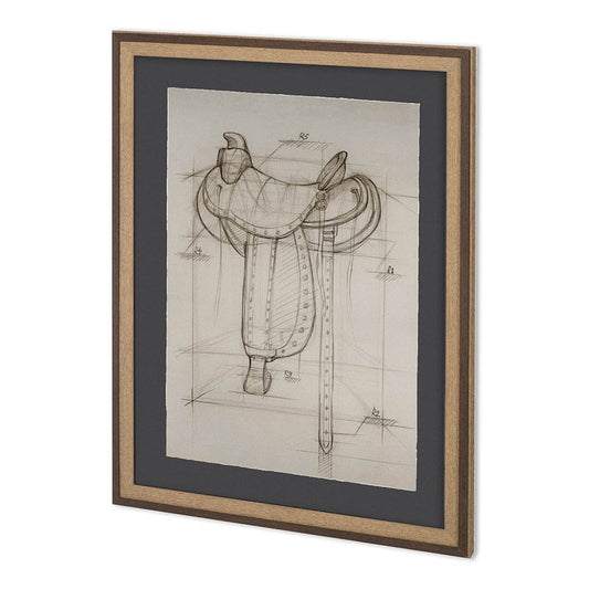 Mercana - Horse Seat I by Mercana Studio a Hand Embellished Textured Framed Art Print Matted under Glass - 11804 view 1