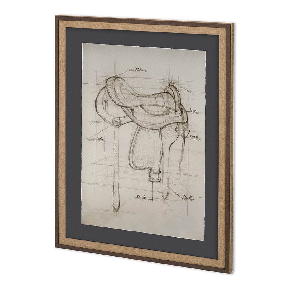Mercana - Horse Seat II by Mercana Studio a Hand Embellished Textured Framed Art Print Matted under Glass - 11805 view 1