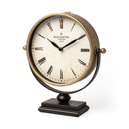 Mercana - Houston Gold Metal Half Moon Base Table Clock - 63102 view 1