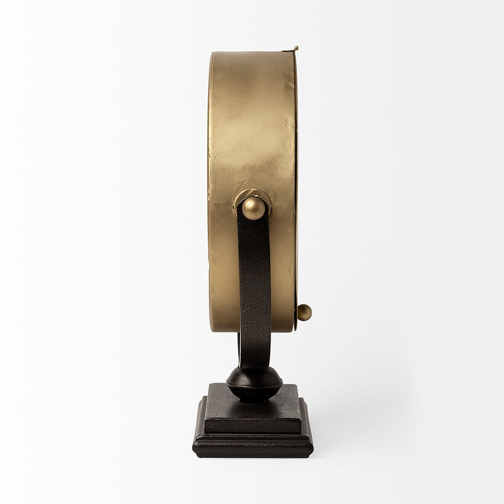 Mercana - Houston Gold Metal Half Moon Base Table Clock - 63102 view 3