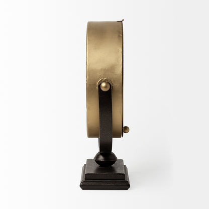 Mercana - Houston Gold Metal Half Moon Base Table Clock - 63102 view 3