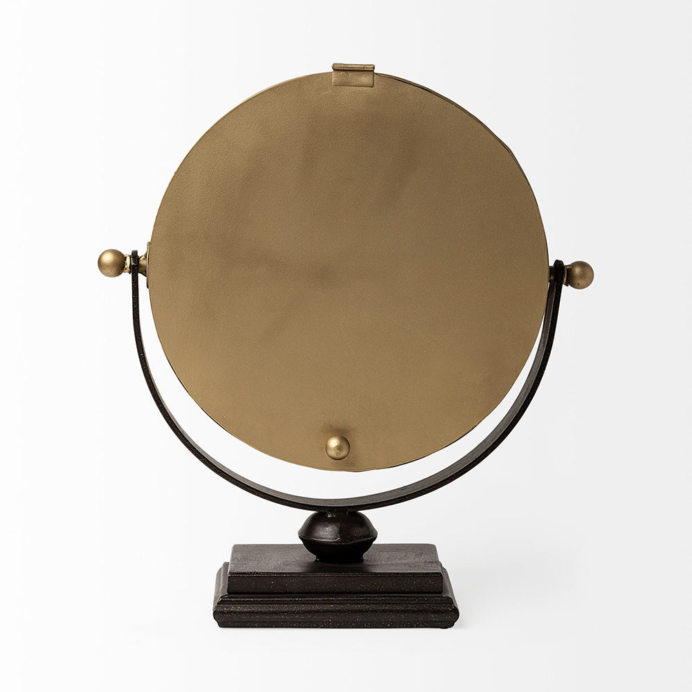 Mercana - Houston Gold Metal Half Moon Base Table Clock - 63102 view 4