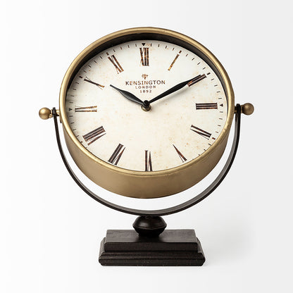 Mercana - Houston Gold Metal Half Moon Base Table Clock - 63102 view 5