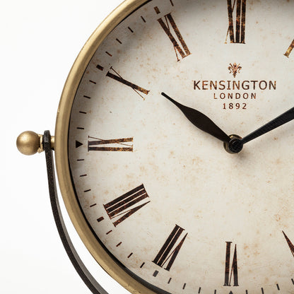 Mercana - Houston Gold Metal Half Moon Base Table Clock - 63102 view 7