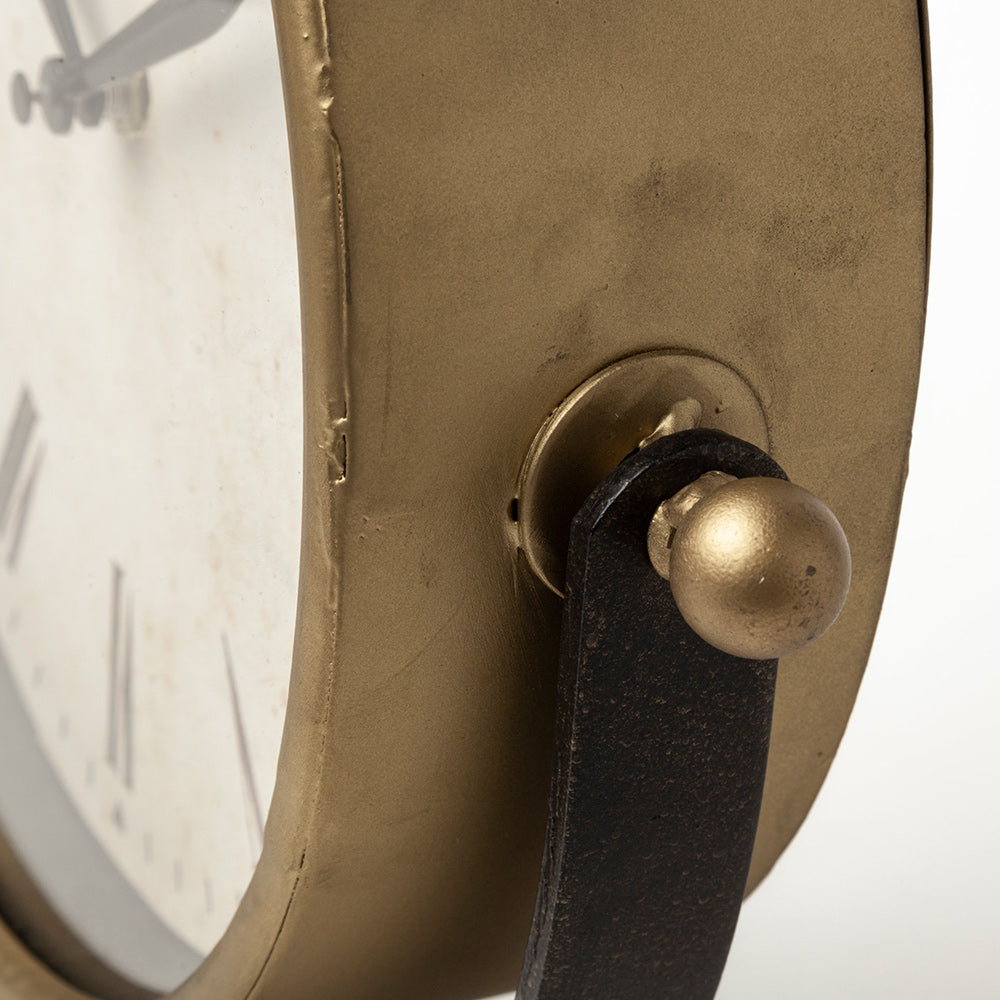 Mercana - Houston Gold Metal Half Moon Base Table Clock - 63102 view 8