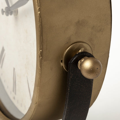Mercana - Houston Gold Metal Half Moon Base Table Clock - 63102 view 8