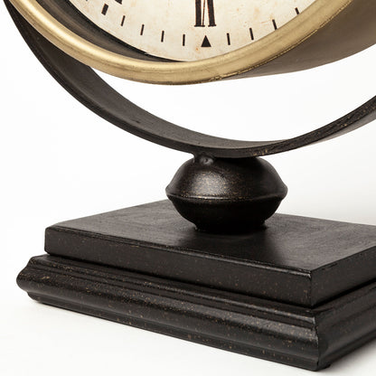 Mercana - Houston Gold Metal Half Moon Base Table Clock - 63102 view 9