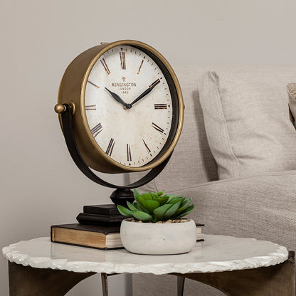 Mercana - Houston Gold Metal Half Moon Base Table Clock - 63102 view 11