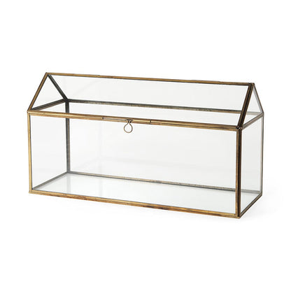 Mercana - Hutt 16L x 6W x 9H Gold Glass Terrarium Box - 68827 view 1