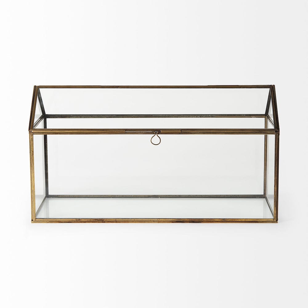 Mercana - Hutt 16L x 6W x 9H Gold Glass Terrarium Box - 68827 view 2