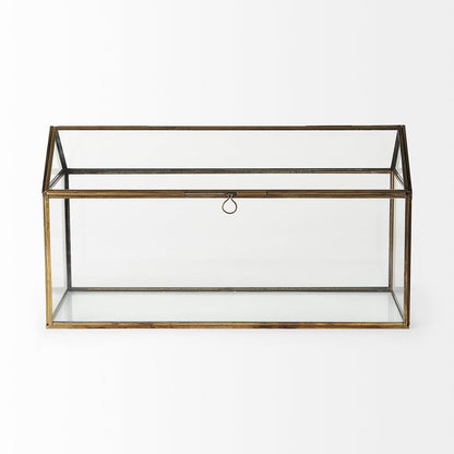 Mercana - Hutt 16L x 6W x 9H Gold Glass Terrarium Box - 68827 view 2