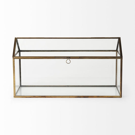 Mercana - Hutt 16L x 6W x 9H Gold Glass Terrarium Box - 68827 view 2