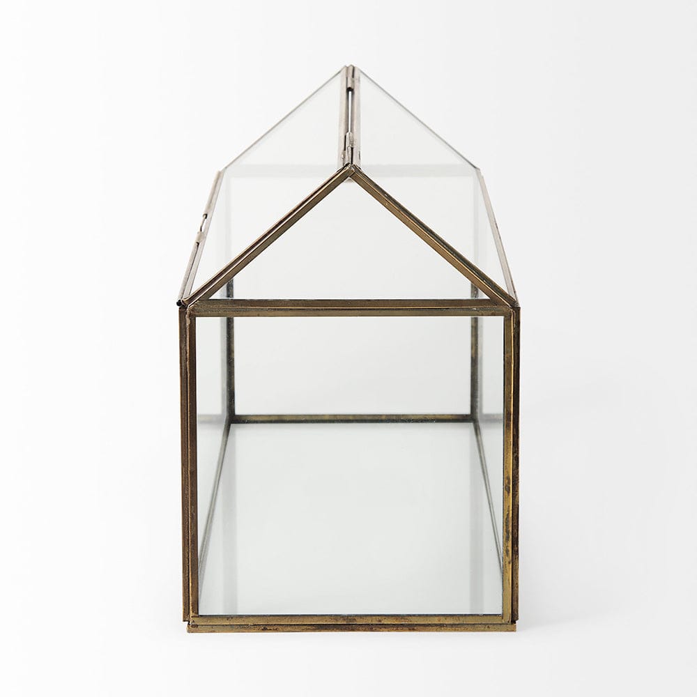 Mercana - Hutt 16L x 6W x 9H Gold Glass Terrarium Box - 68827 view 3