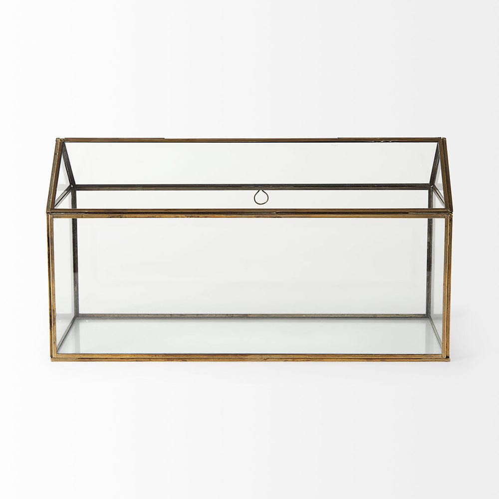 Mercana - Hutt 16L x 6W x 9H Gold Glass Terrarium Box - 68827 view 4