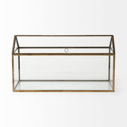 Mercana - Hutt 16L x 6W x 9H Gold Glass Terrarium Box - 68827 view 4