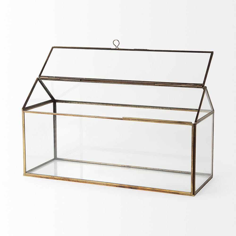 Mercana - Hutt 16L x 6W x 9H Gold Glass Terrarium Box - 68827 view 5