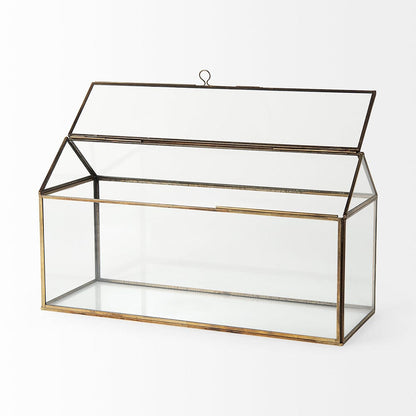 Mercana - Hutt 16L x 6W x 9H Gold Glass Terrarium Box - 68827 view 5