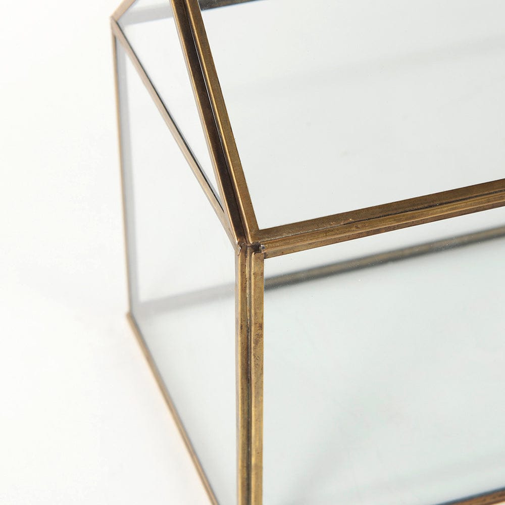 Mercana - Hutt 16L x 6W x 9H Gold Glass Terrarium Box - 68827 view 8
