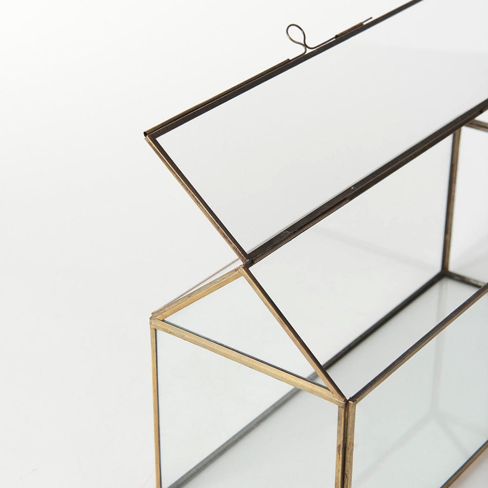Mercana - Hutt 16L x 6W x 9H Gold Glass Terrarium Box - 68827 view 9