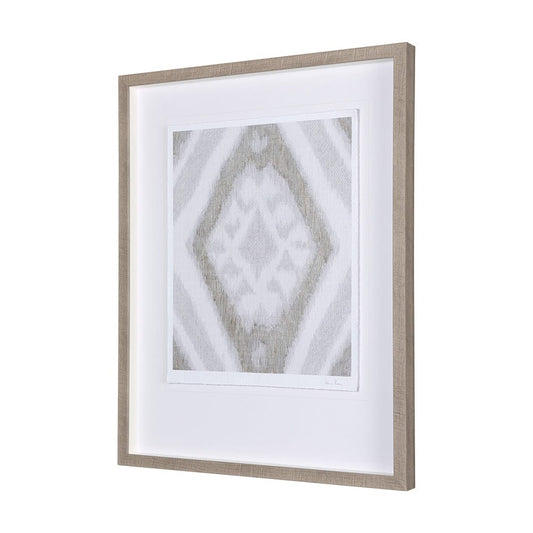 Mercana - Ikat Patterns III by Silvia Krause a Hand Embellished Textured Framed Art Print Matted under Glass - 14919 view 2