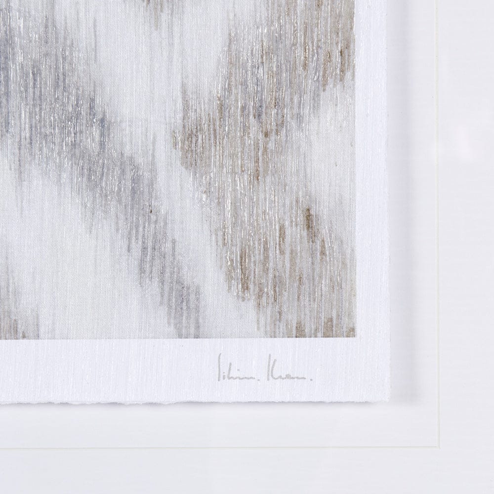 Mercana - Ikat Patterns IV by Silvia Krause a Hand Embellished Textured Framed Art Print Matted under Glass - 14920 view 6