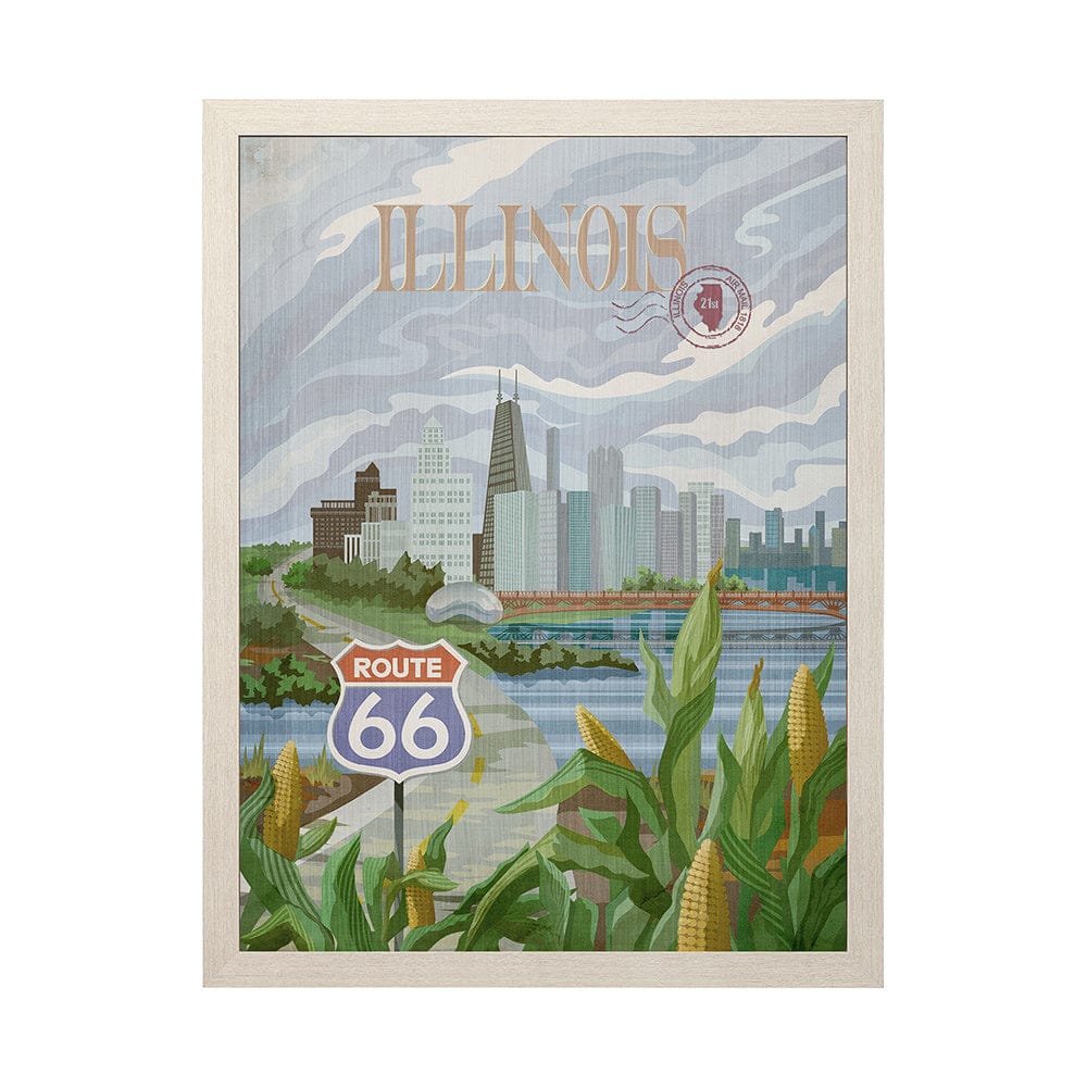 Mercana - Illinois Go USA L by Mercana Studio a Hand Embellished Decograph Framed Art Print - 15116 view 1
