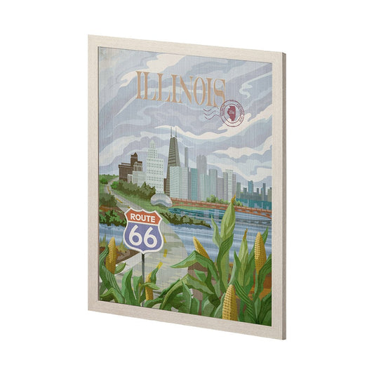 Mercana - Illinois Go USA L by Mercana Studio a Hand Embellished Decograph Framed Art Print - 15116 view 2