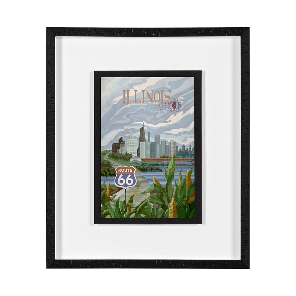 Mercana - Illinois Go USA M by Mercana Studio a Framed Art Print Matted under Glass - 15114 view 1