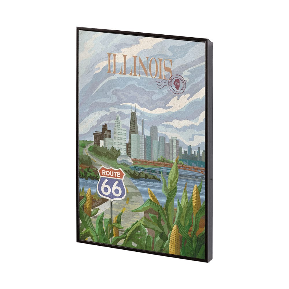 Mercana - Illinois Go USA SM by Mercana Studio a Hand Embellished Decograph Framed Art Print - 15115 view 2