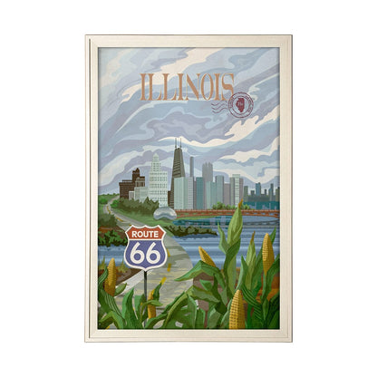 Mercana - Illinois Go USA XL by Mercana Studio a Hand Embellished Decograph Framed Art Print under Glass - 15117 view 1